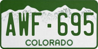 CO license plate AWF695