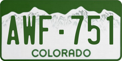 CO license plate AWF751