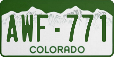 CO license plate AWF771