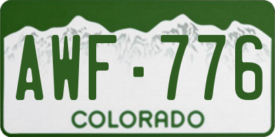 CO license plate AWF776