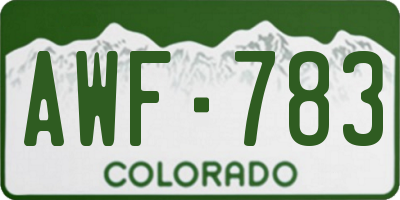 CO license plate AWF783