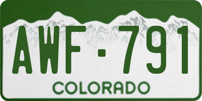 CO license plate AWF791