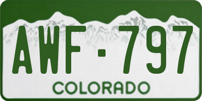 CO license plate AWF797