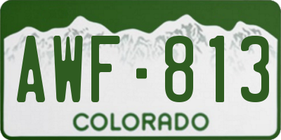 CO license plate AWF813