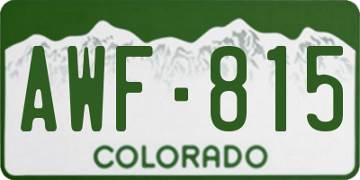 CO license plate AWF815