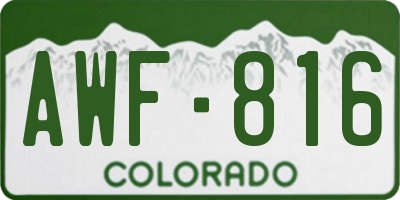 CO license plate AWF816