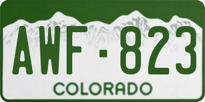 CO license plate AWF823