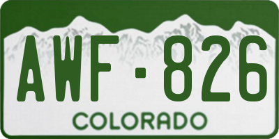 CO license plate AWF826