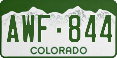 CO license plate AWF844