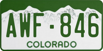 CO license plate AWF846