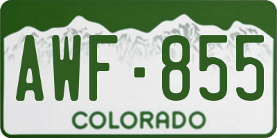 CO license plate AWF855