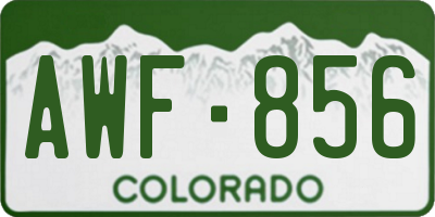 CO license plate AWF856