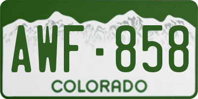 CO license plate AWF858