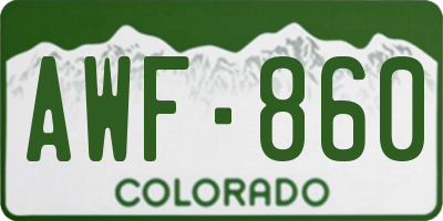 CO license plate AWF860