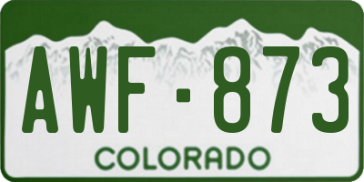 CO license plate AWF873
