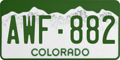 CO license plate AWF882