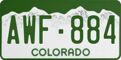 CO license plate AWF884