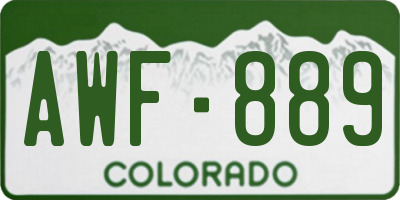 CO license plate AWF889