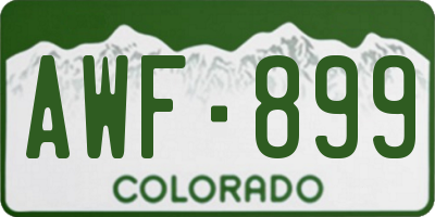 CO license plate AWF899
