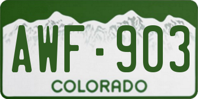 CO license plate AWF903