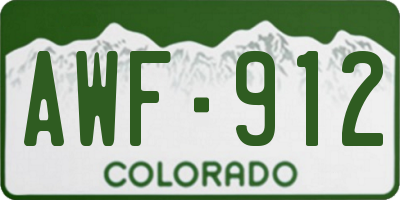 CO license plate AWF912