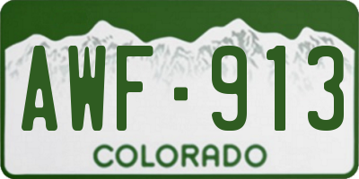 CO license plate AWF913