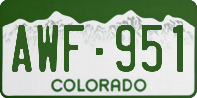 CO license plate AWF951