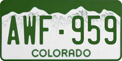 CO license plate AWF959