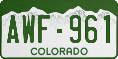 CO license plate AWF961
