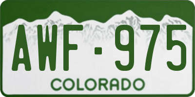 CO license plate AWF975