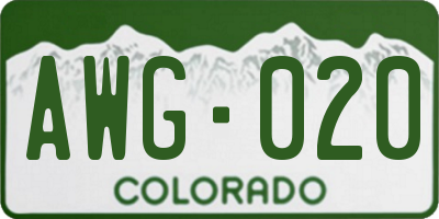 CO license plate AWG020