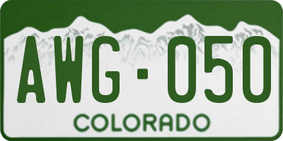 CO license plate AWG050