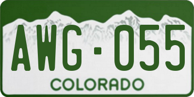 CO license plate AWG055