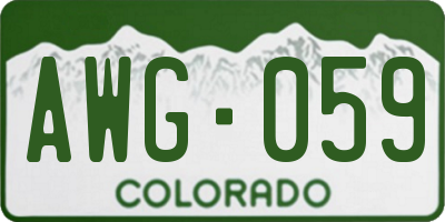 CO license plate AWG059