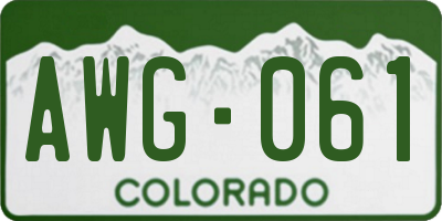 CO license plate AWG061