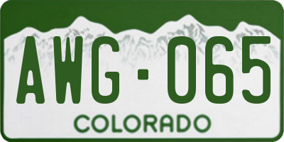 CO license plate AWG065