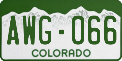 CO license plate AWG066