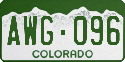 CO license plate AWG096