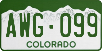 CO license plate AWG099
