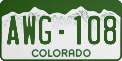 CO license plate AWG108