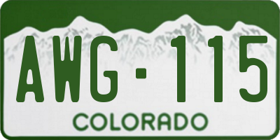 CO license plate AWG115