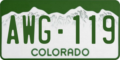 CO license plate AWG119
