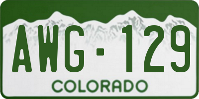 CO license plate AWG129
