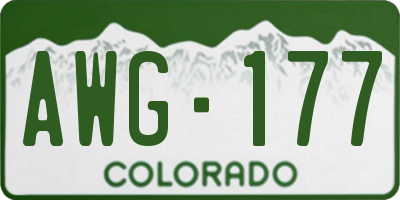 CO license plate AWG177