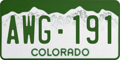 CO license plate AWG191