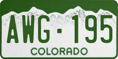 CO license plate AWG195