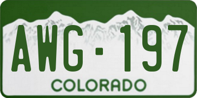 CO license plate AWG197