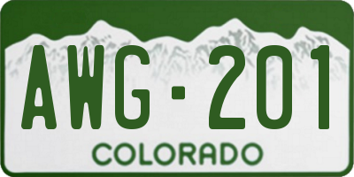 CO license plate AWG201
