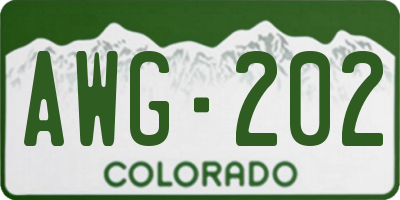 CO license plate AWG202