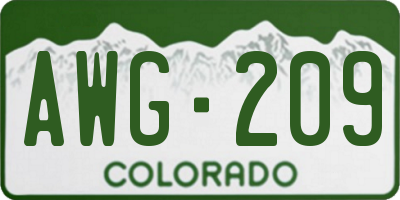 CO license plate AWG209
